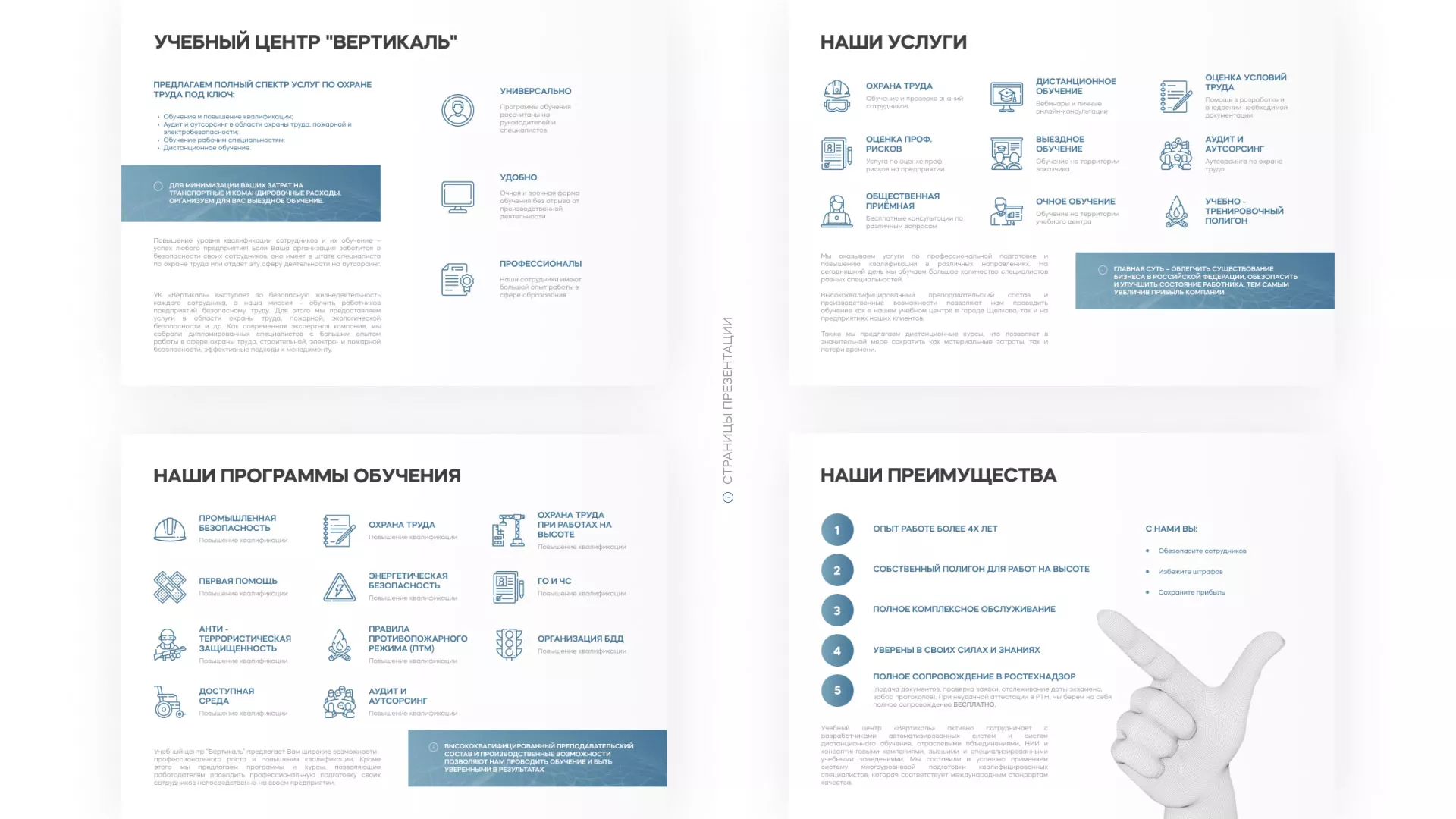 Разработка презентации для учебного центра «Вертикаль» в Кореновске