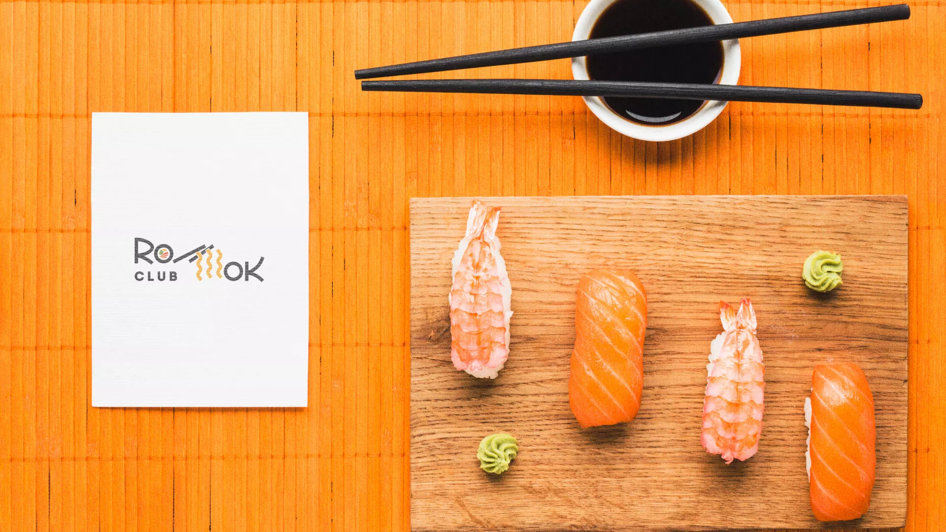 Создание логотипа суши-бара «Roll Wok Club» в Кореновске